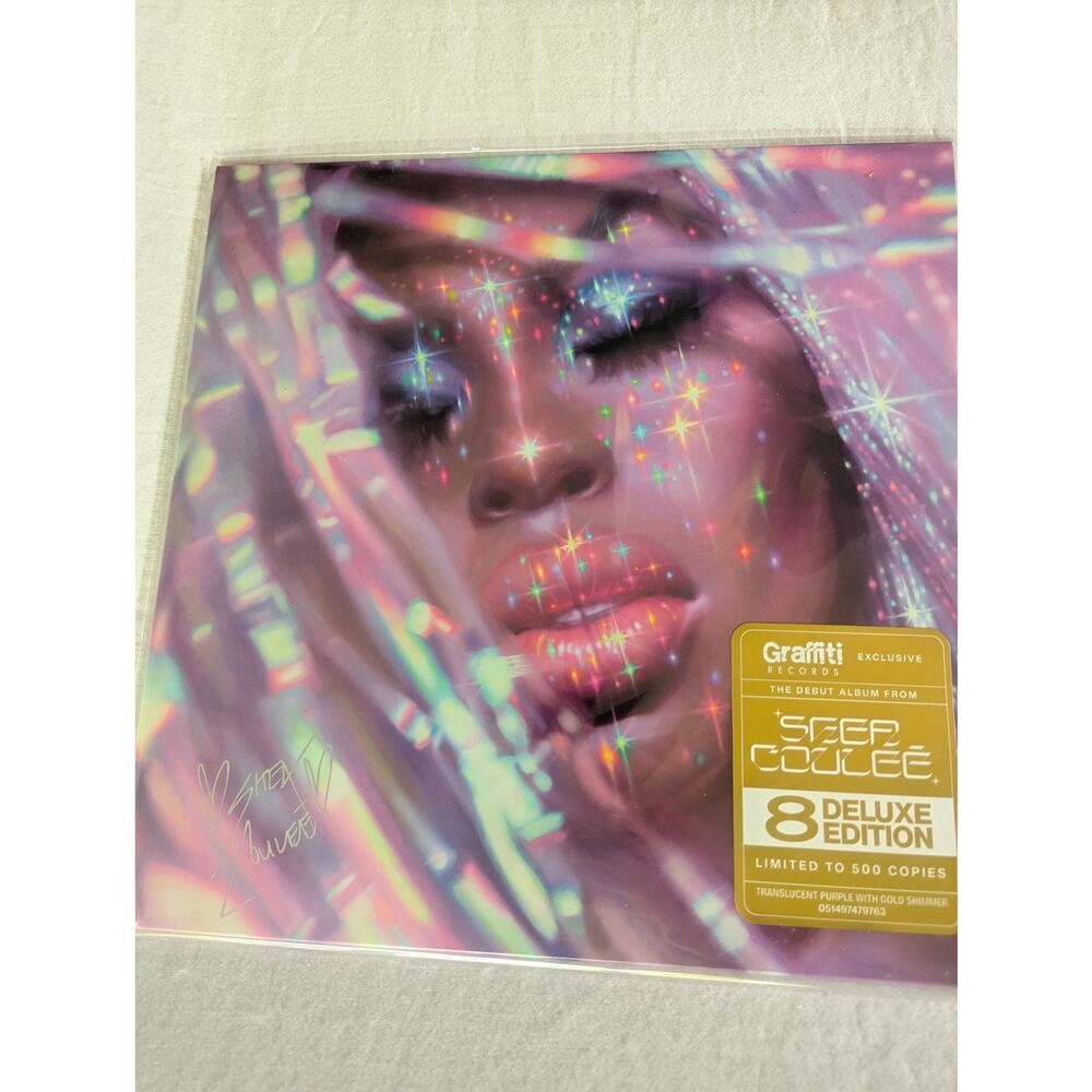 Shea Coulee Couleé Vinyl Signed Autographed 8 Purple Gold Shimmer Graffiti /5000